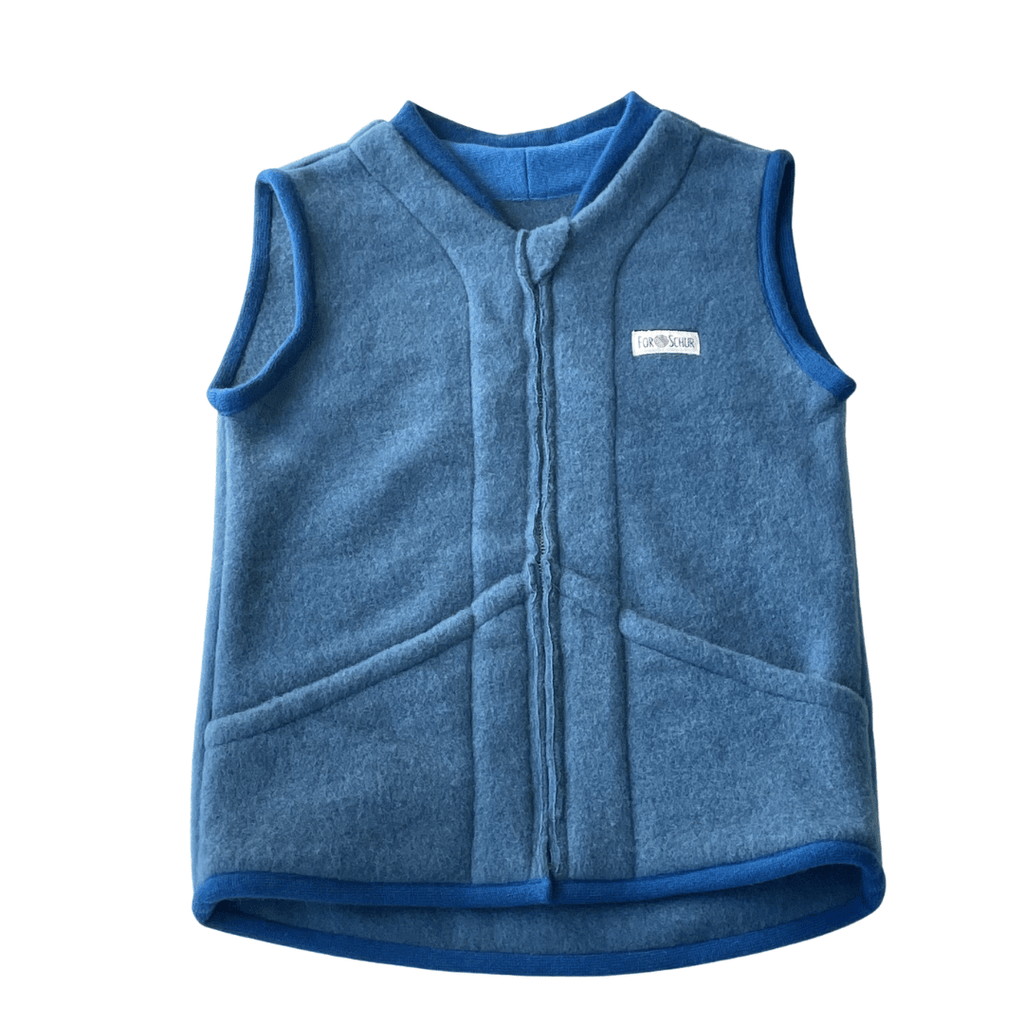 Wollfleece Weste Blau Gr. 122/128