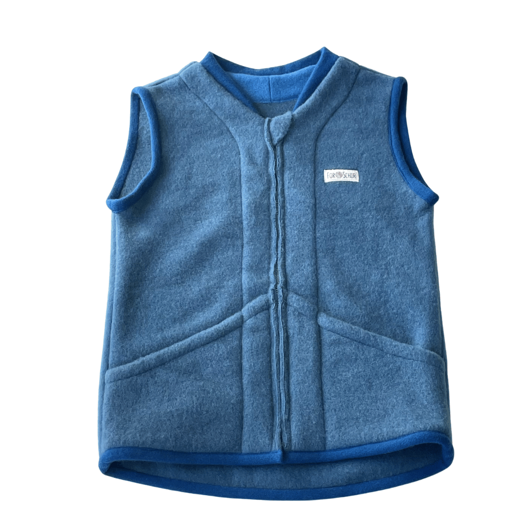 Wollfleece Weste Blau Gr. 122/128