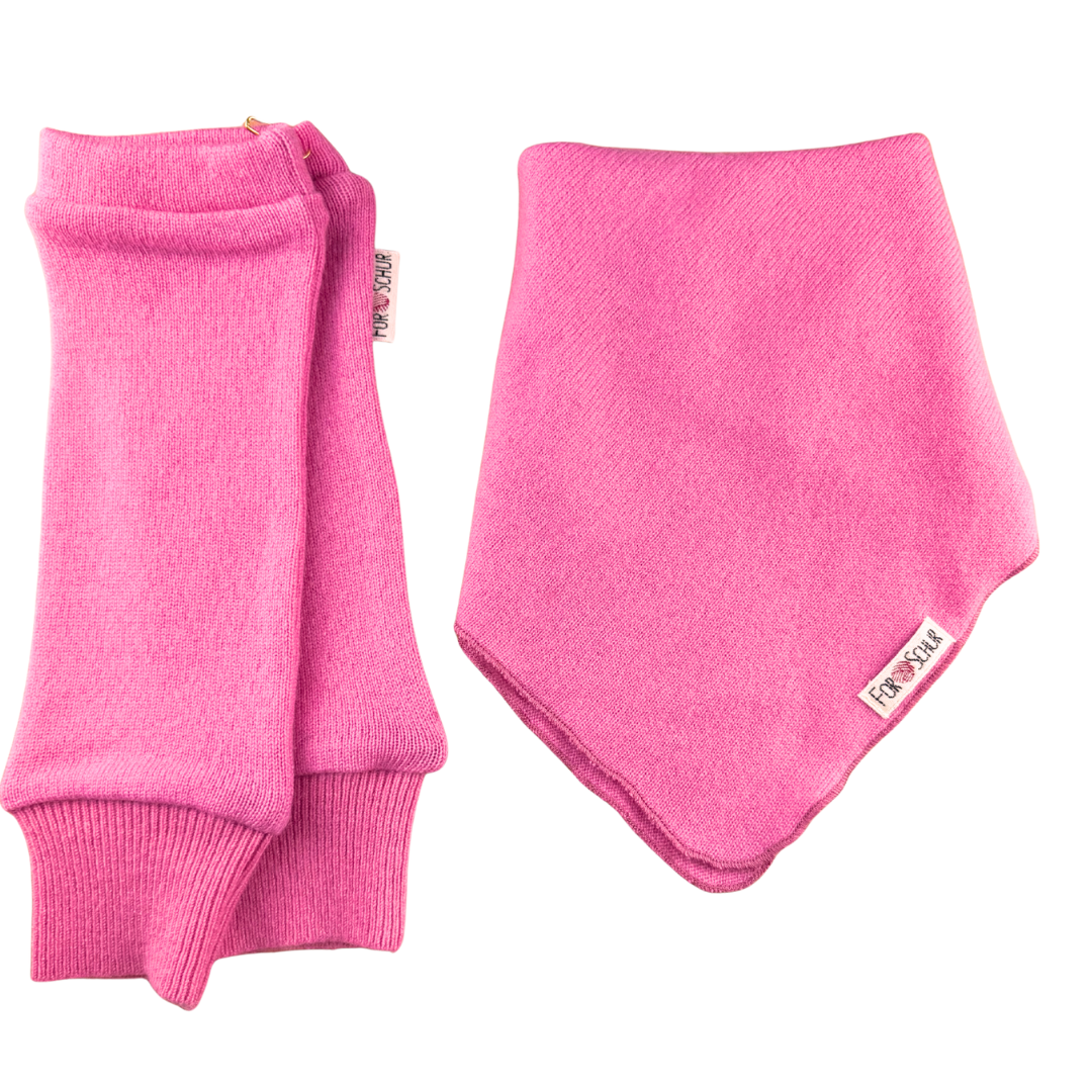 Upcycling Kaschmir Kinderset Halstuch und Stulpen
