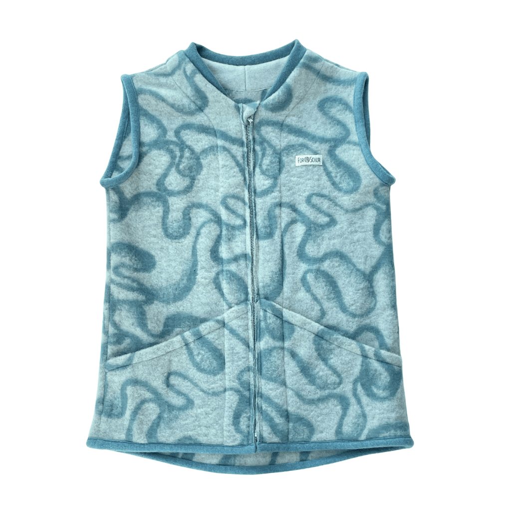 Wollfleece Weste Blau Gr. 146/152