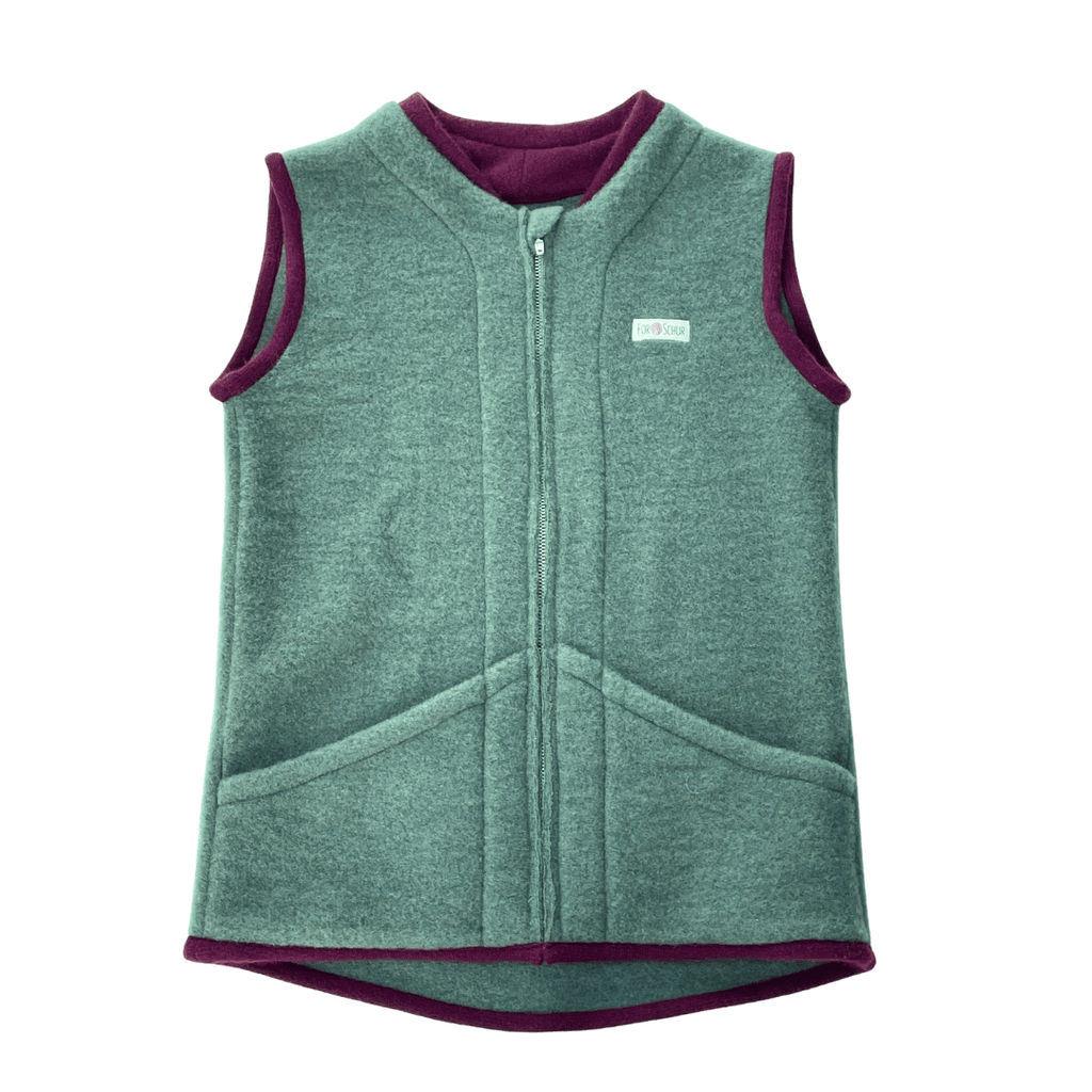 Wollfleece Weste Grün Gr. 146/152