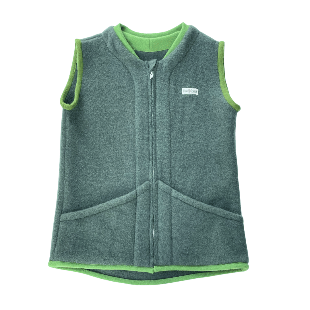 Wollfleece Weste Grün Gr.146/152