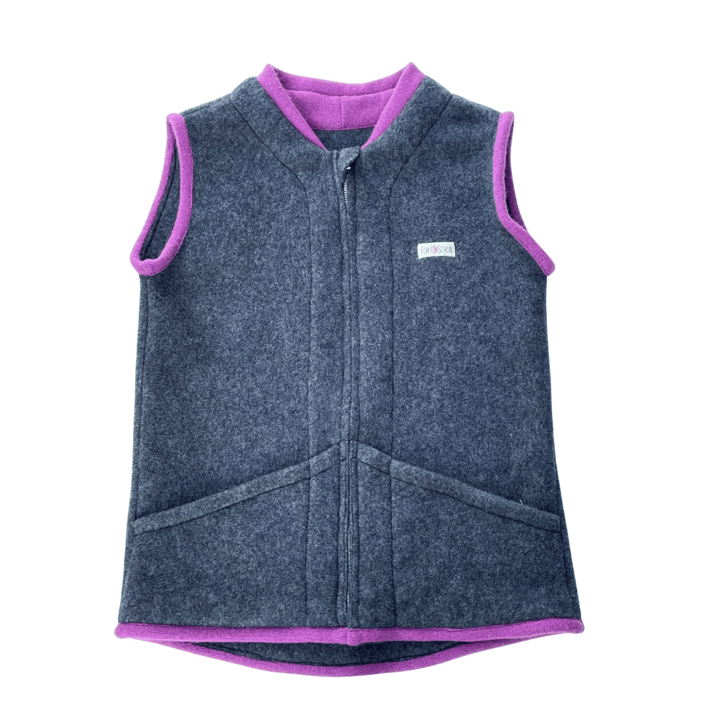 Wollfleece Weste Grau Gr. 146/152
