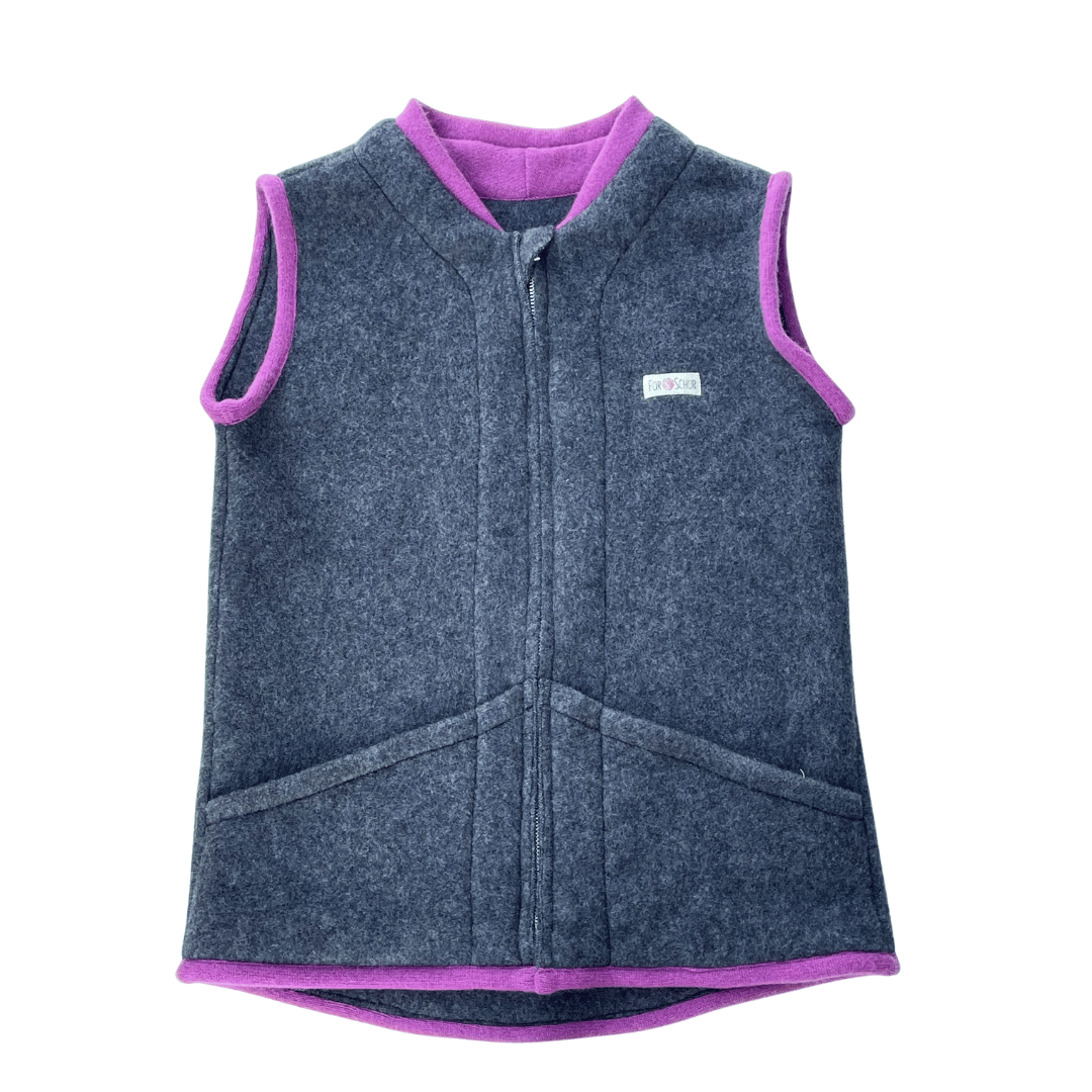 Wollfleece Weste Grau Gr. 146/152