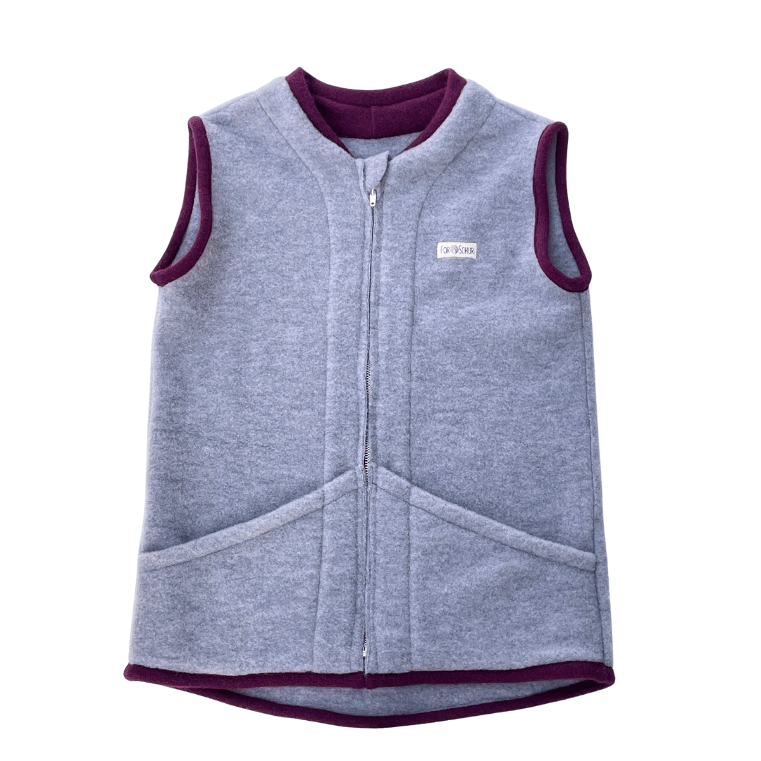 Wollfleece Weste Grau Gr. 146/152