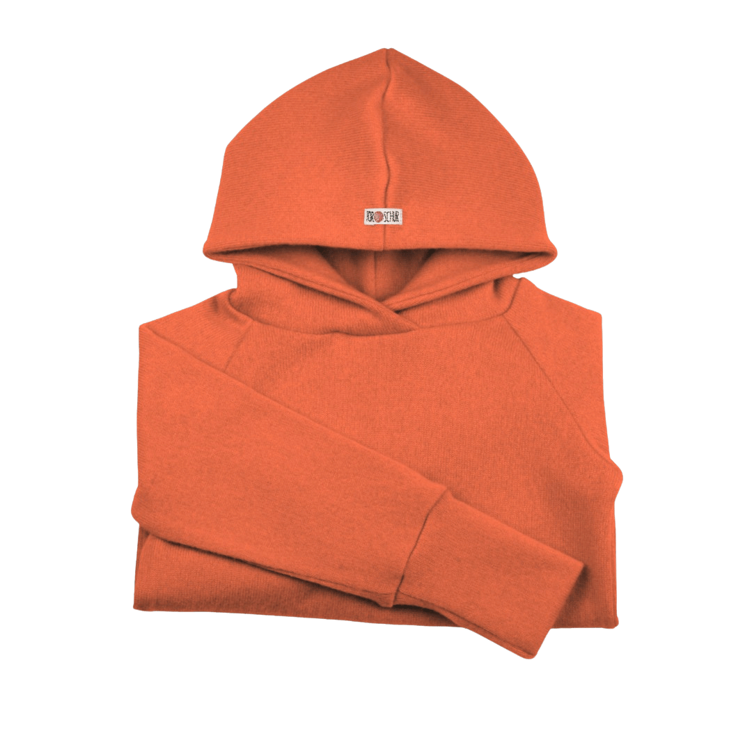 Upcycling Kaschmir Hoodie Orange meliert