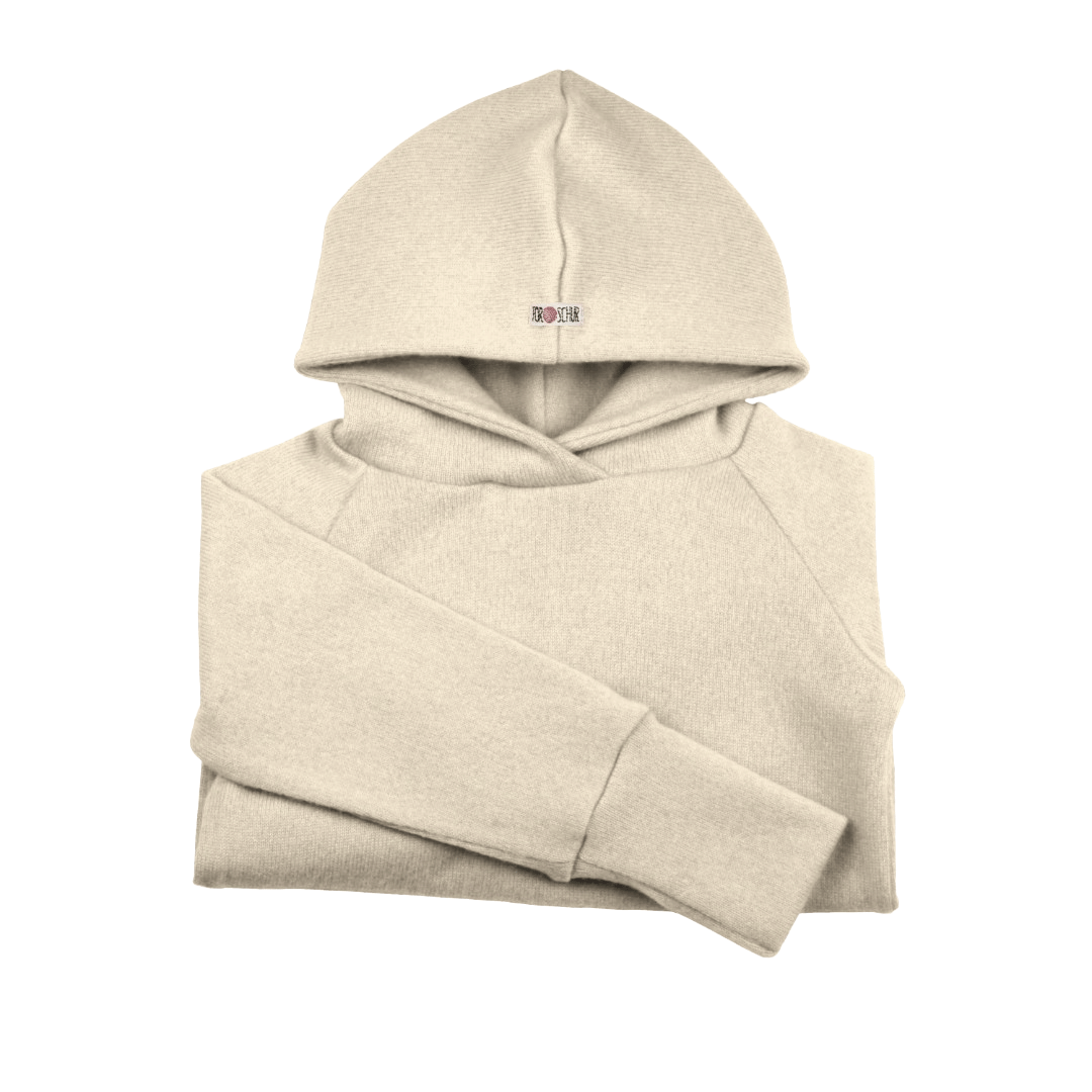 Upcycling Kaschmir Hoodie Braun meliert