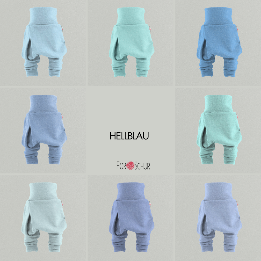 Kaschmir Mitwachshose Hellblau
