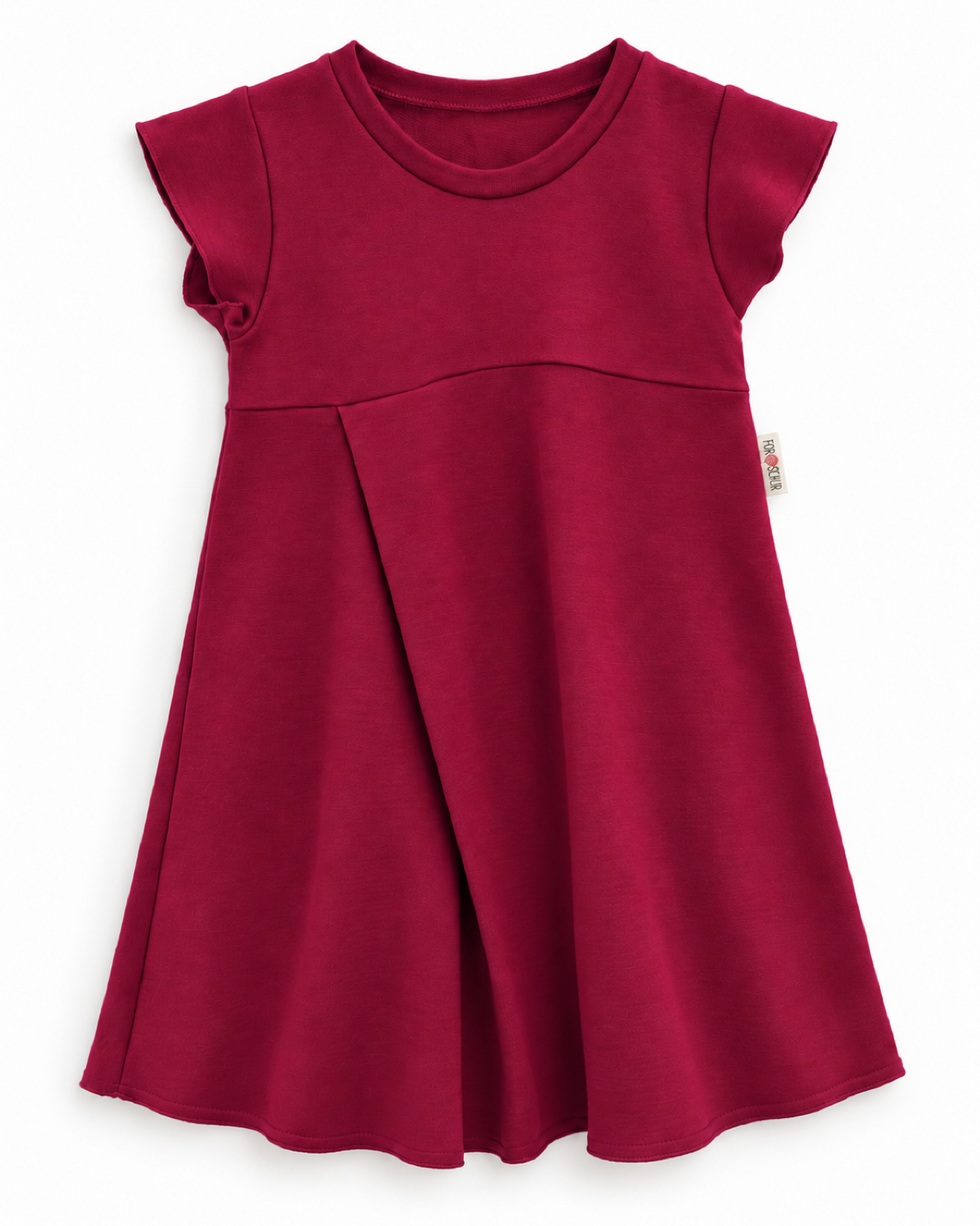 Every Day Merino Kurzarmkleid mit der Falte Drachenfrucht