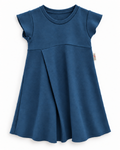 Every Day Merino Kurzarmkleid mit der Falte Mitternacht