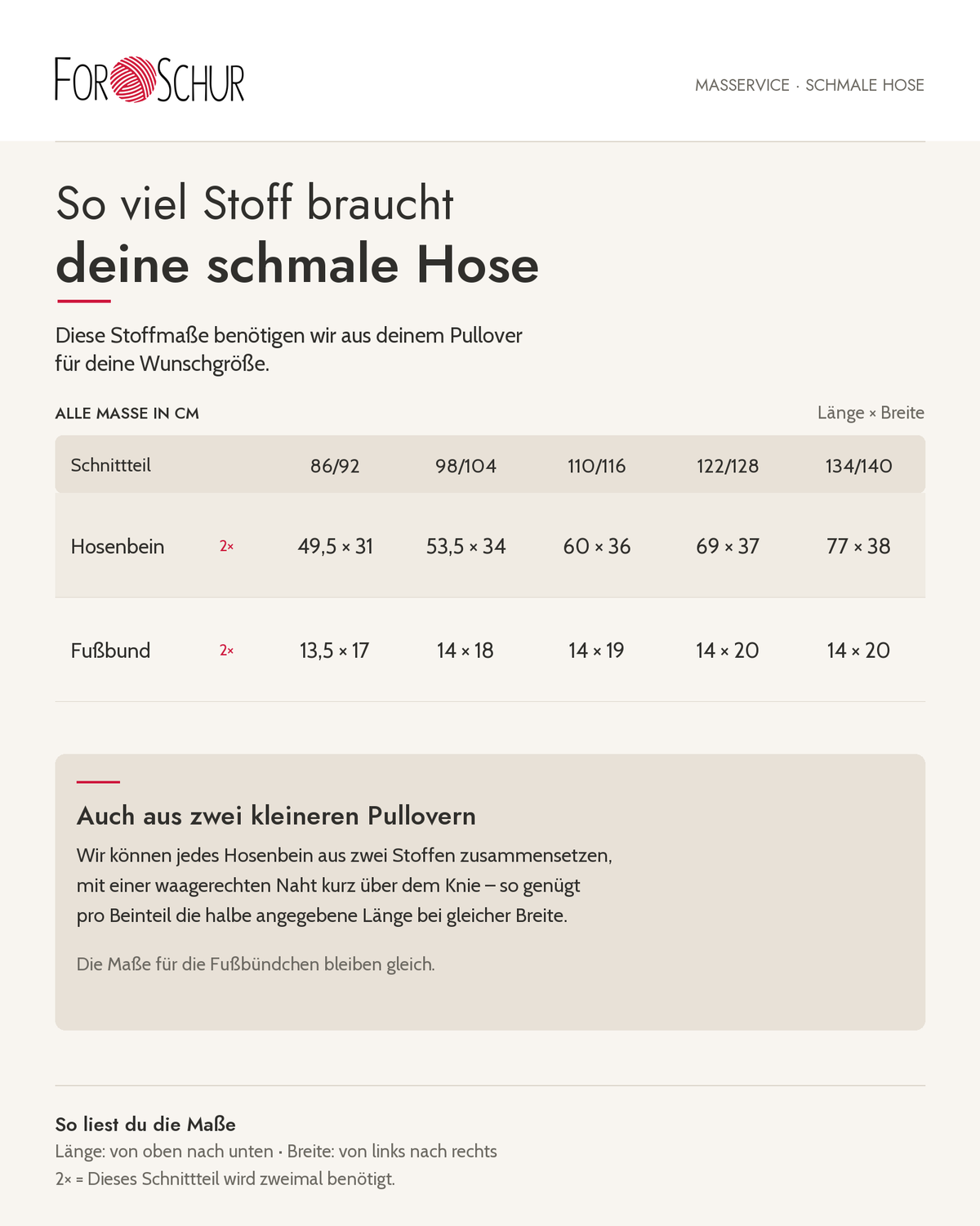 Nähservice: Schmale Hose