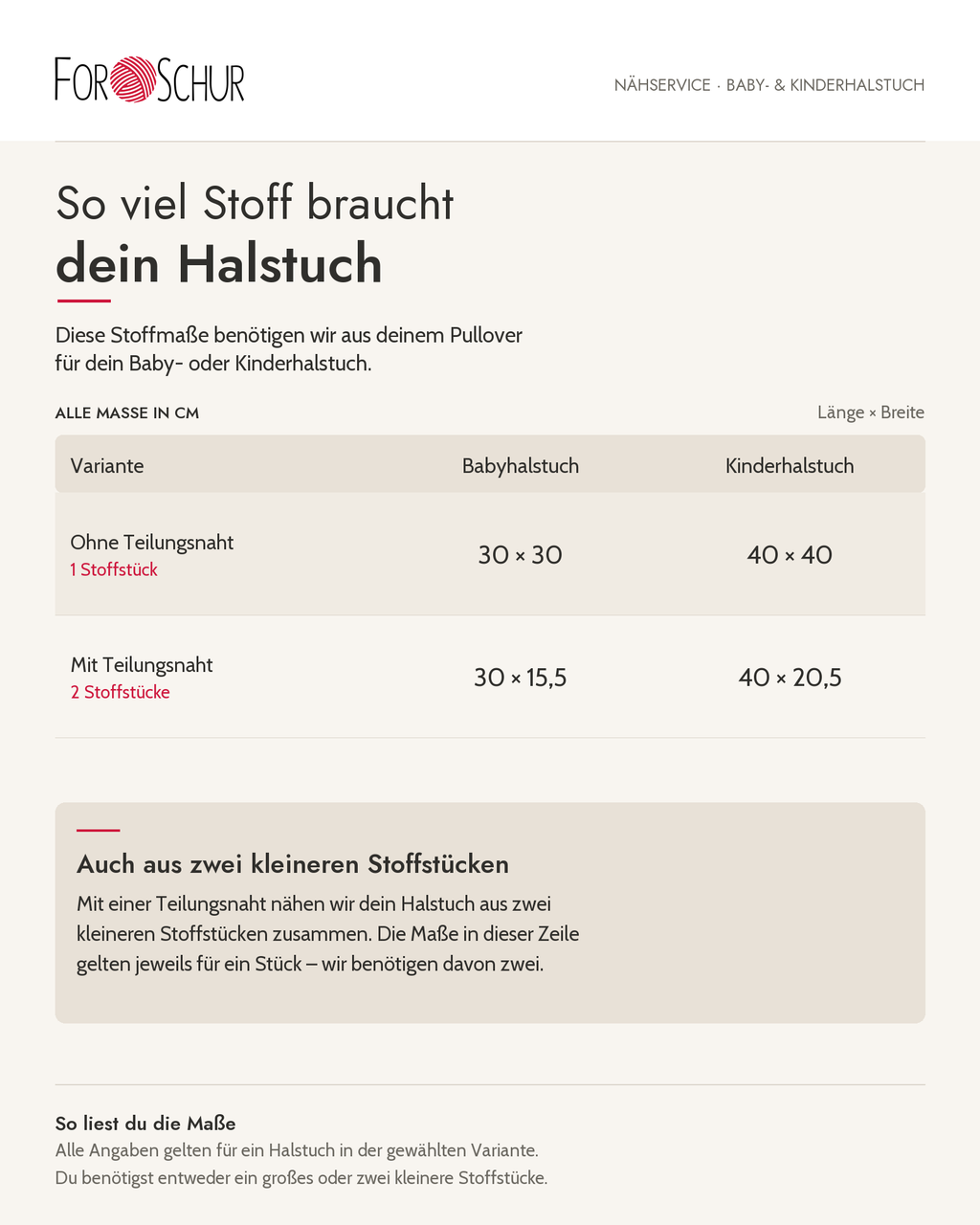 Nähservice: Halstuch