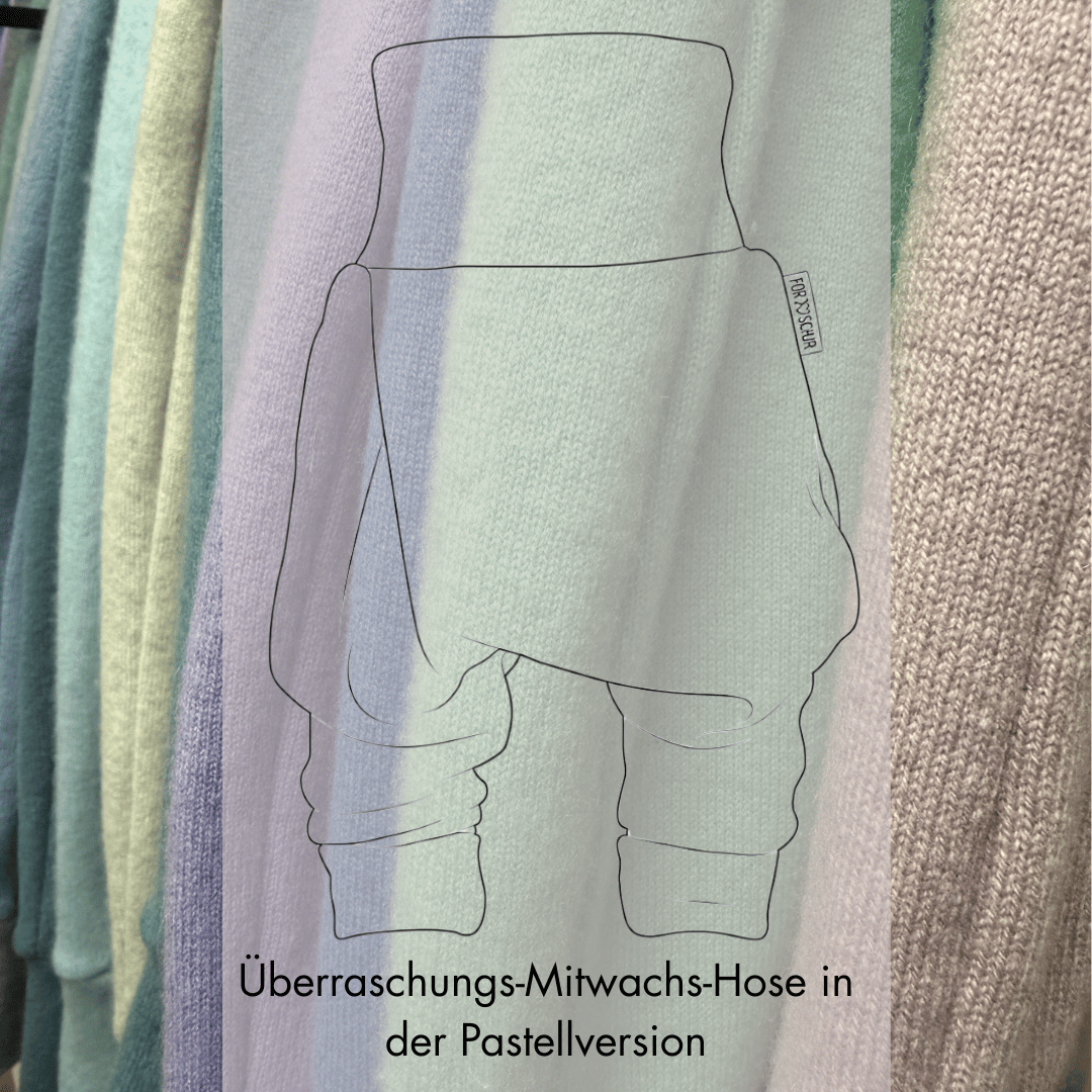 Upcycling Mitwachshose Kaschmir Überraschungshosen Pastellfarben
