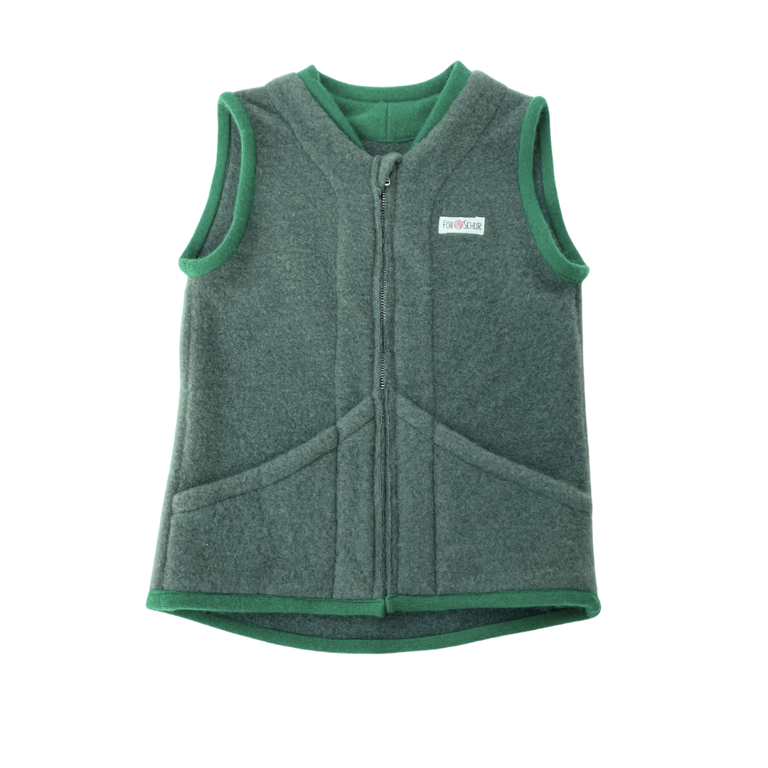 Wollfleece Weste Grün Gr. 110/116