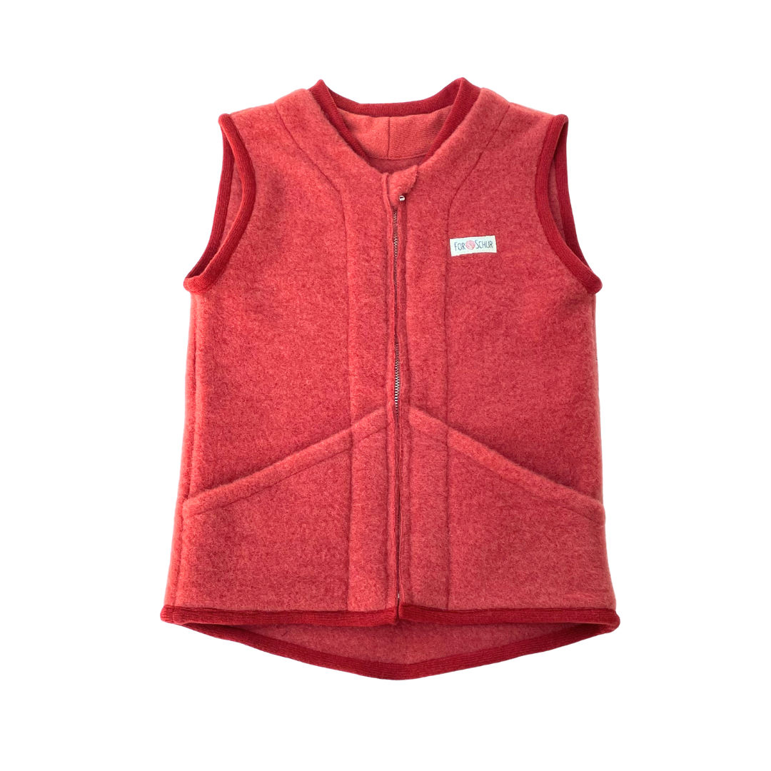 Wollfleece Weste Orange Gr. 110/116