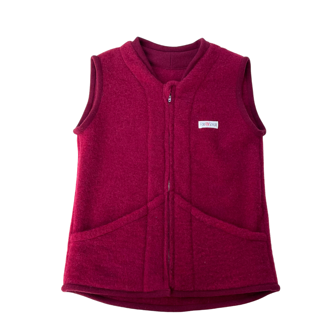 Wollfleece Weste Rot Gr. 122/128
