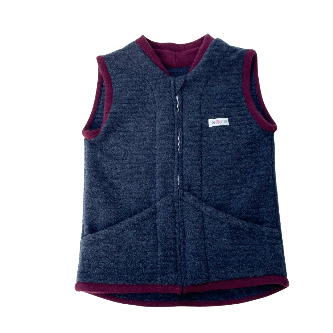 Wollfleece Weste Grau Gr. 122/128