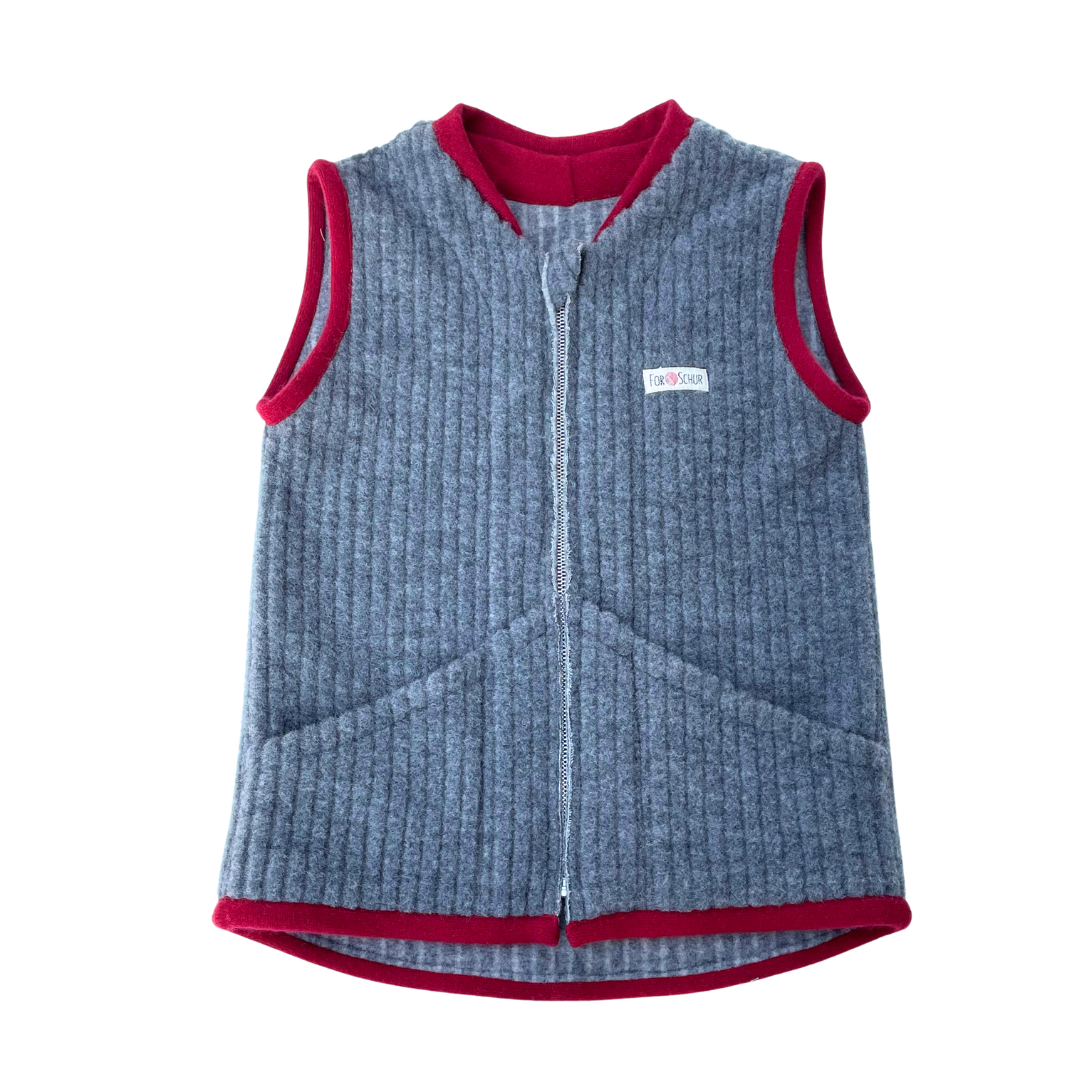 Wollfleece Weste Grau Gr. 122/128
