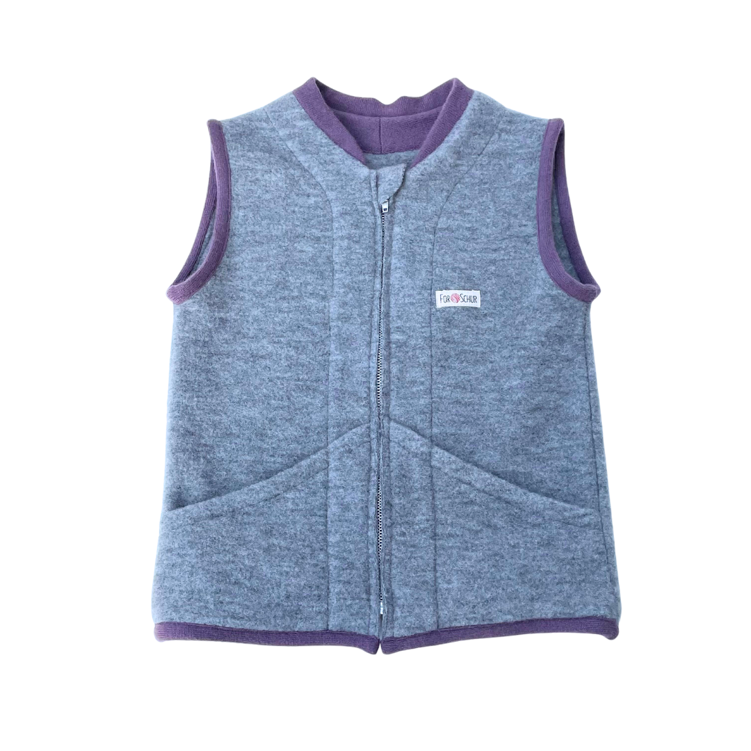 Wollfleece Weste Grau Gr. 122/128