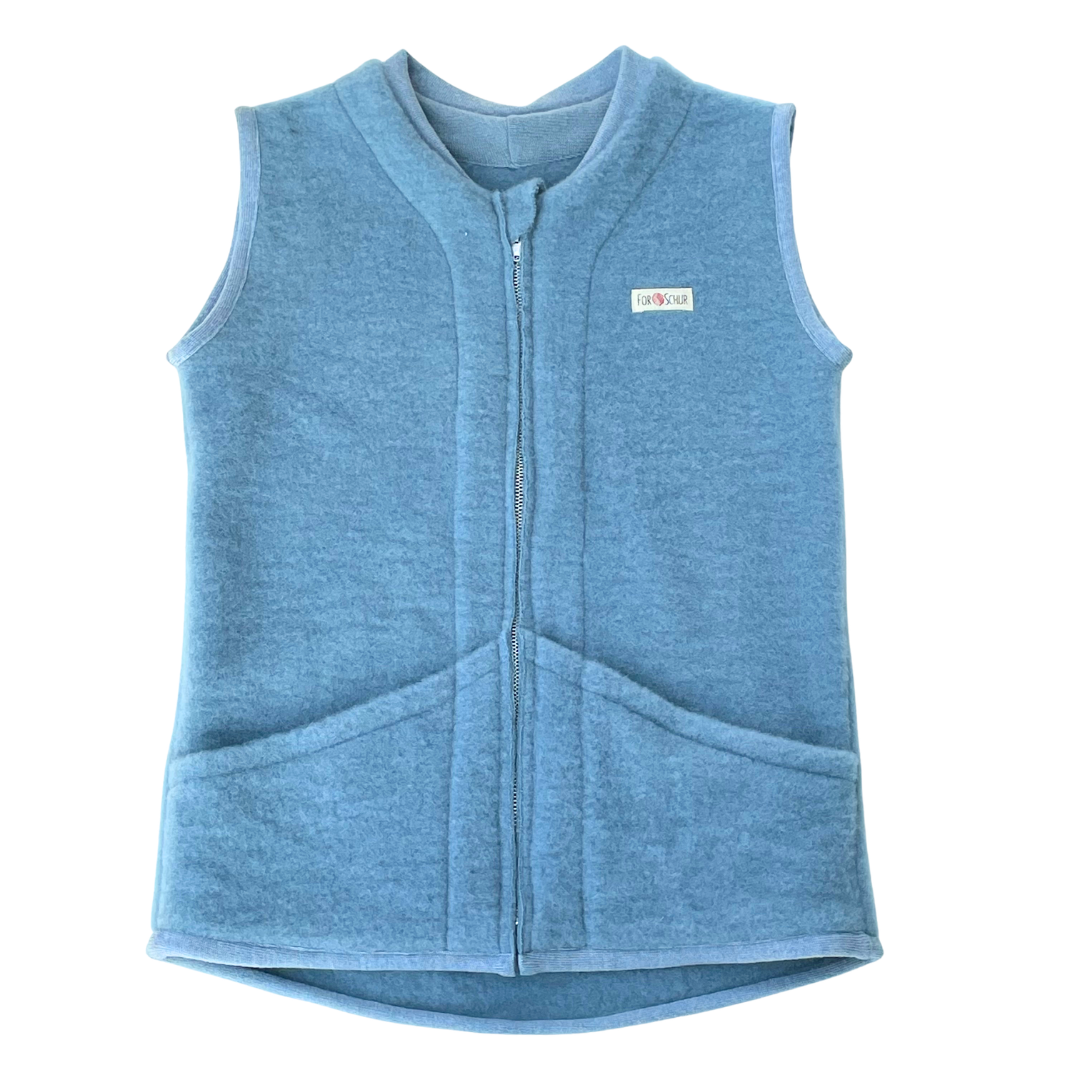 Wollfleece Weste Blau Gr. 146/152