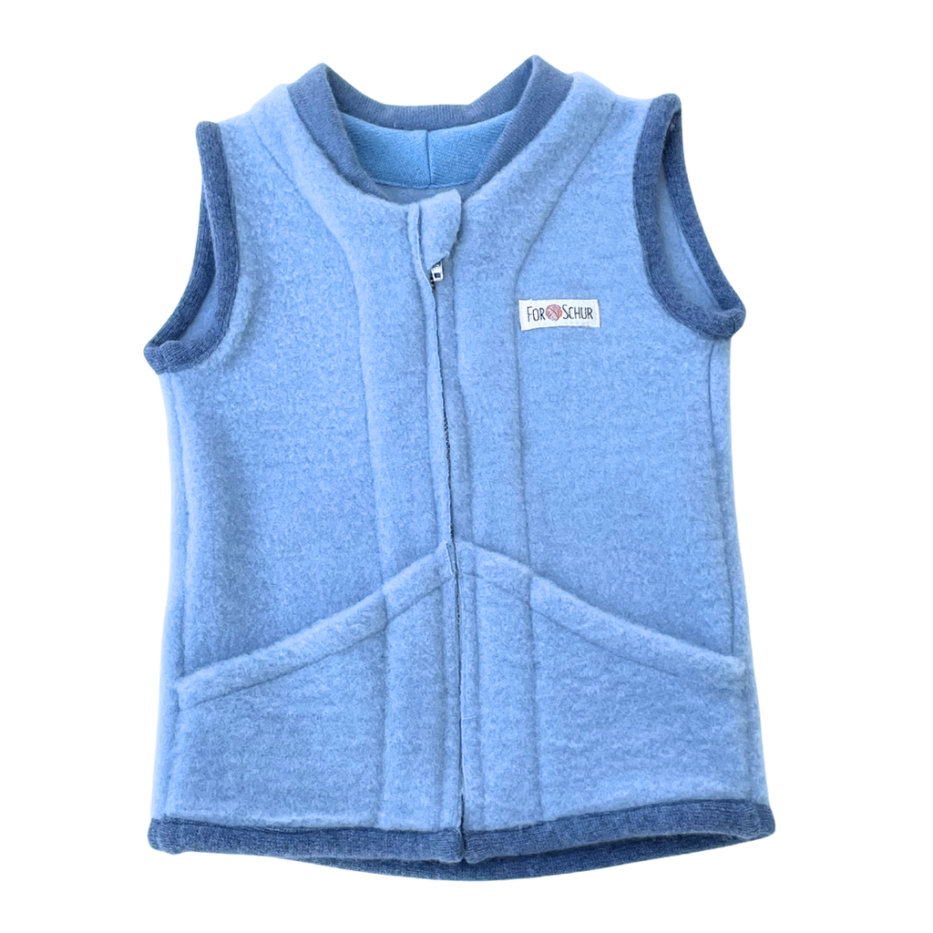 Wollfleece Weste Blau Gr. 74/80