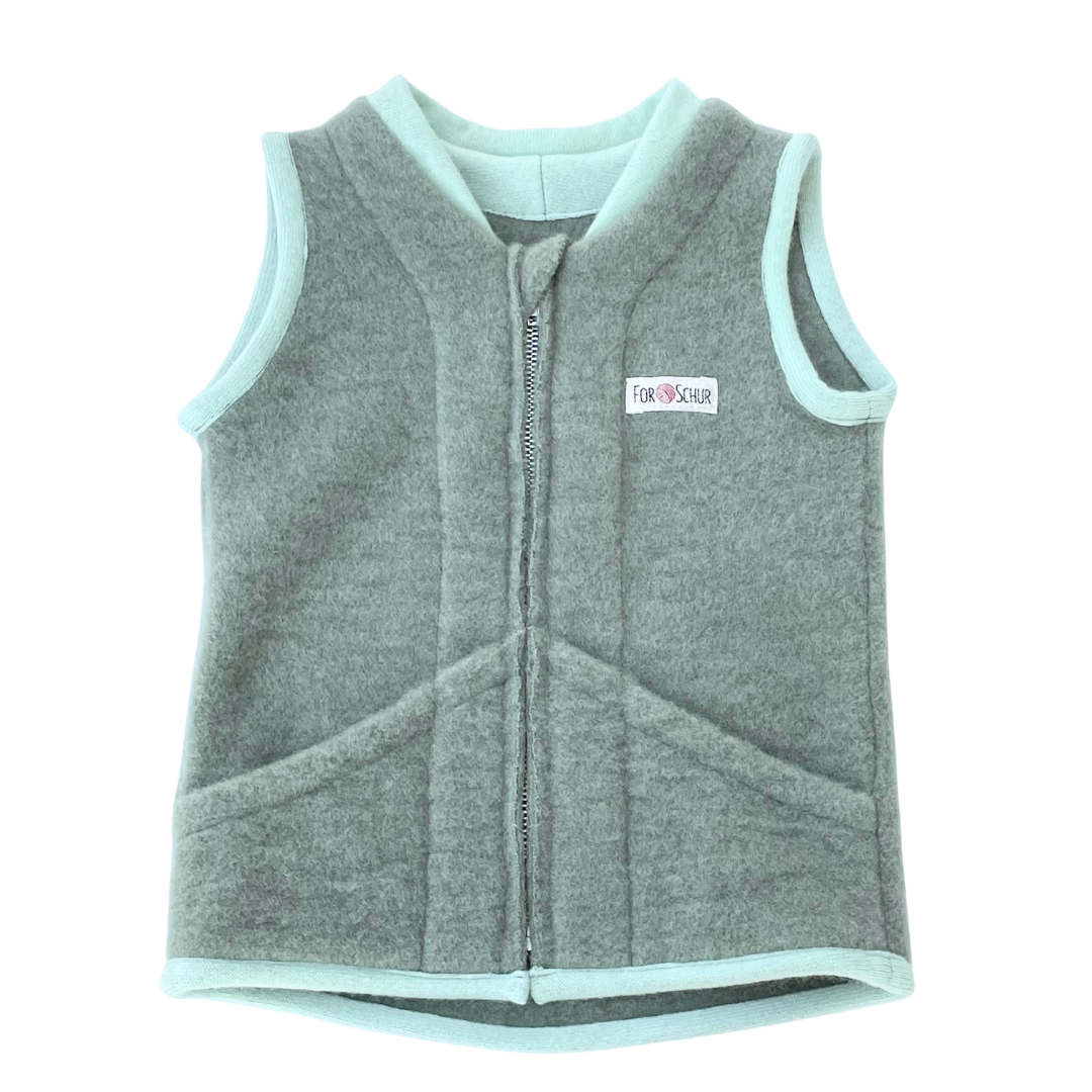 Wollfleece Weste Grün Gr. 74/80