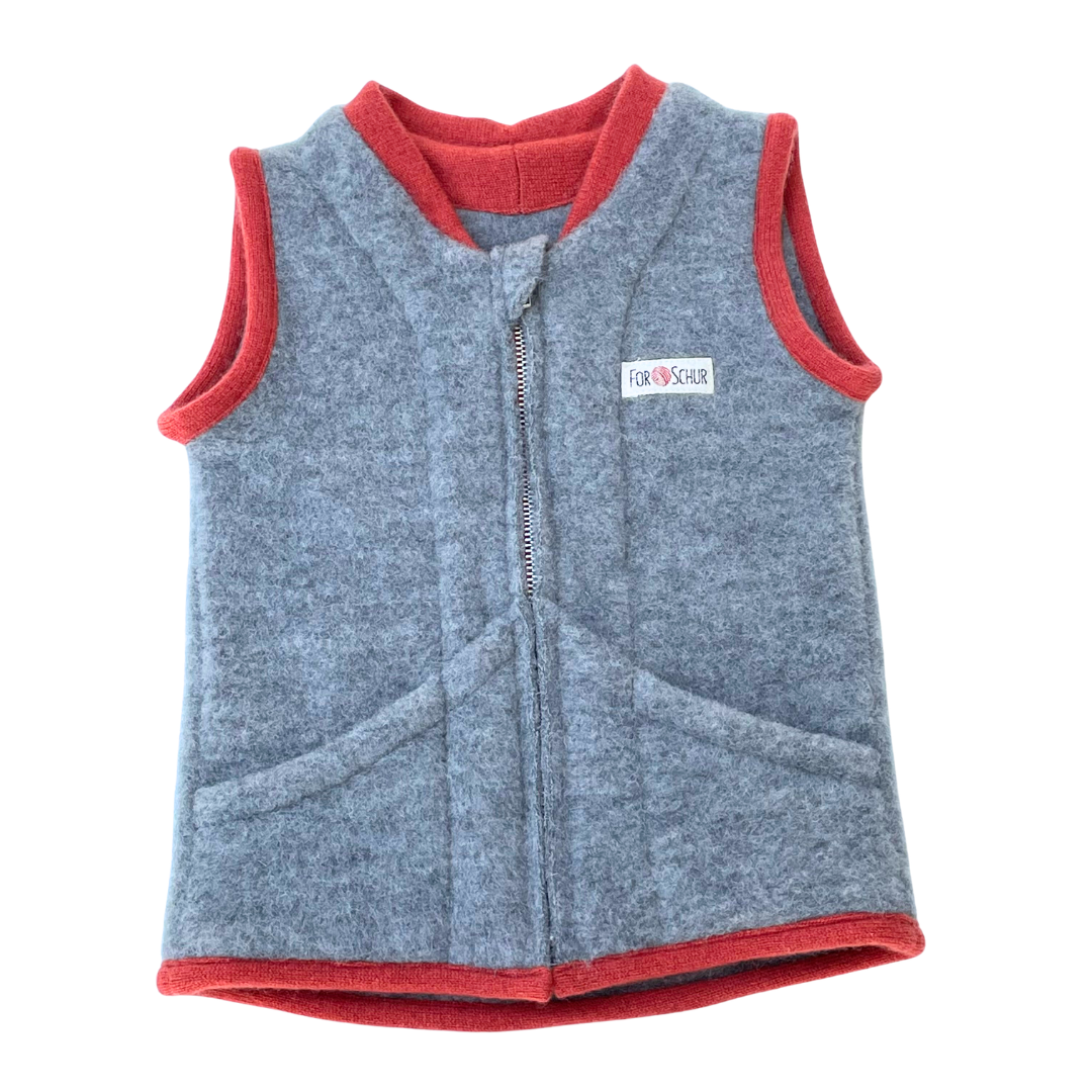 Wollfleece Weste Grau Gr. 74/80