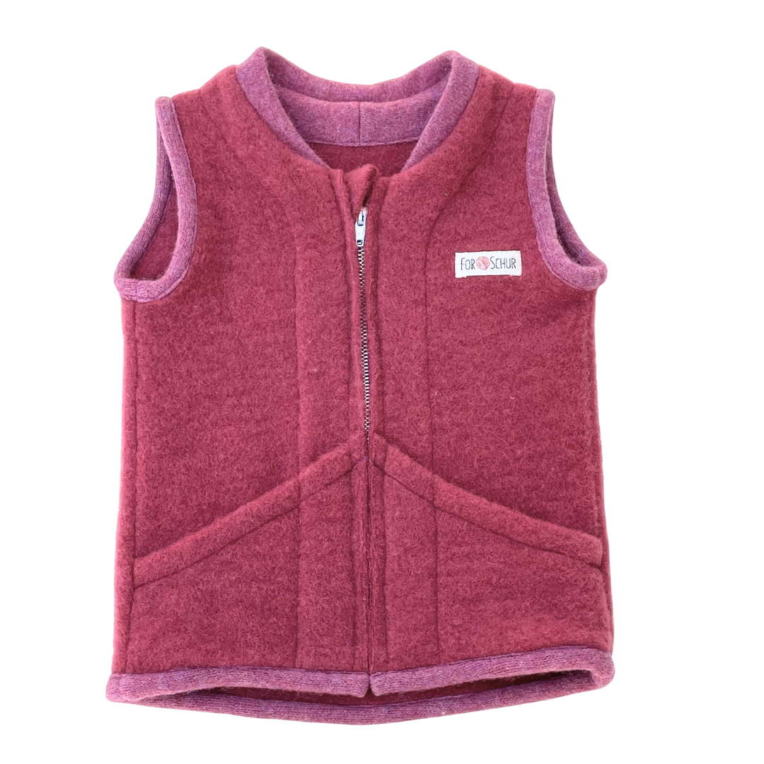 Wollfleece Weste Rosa Gr. 74/80