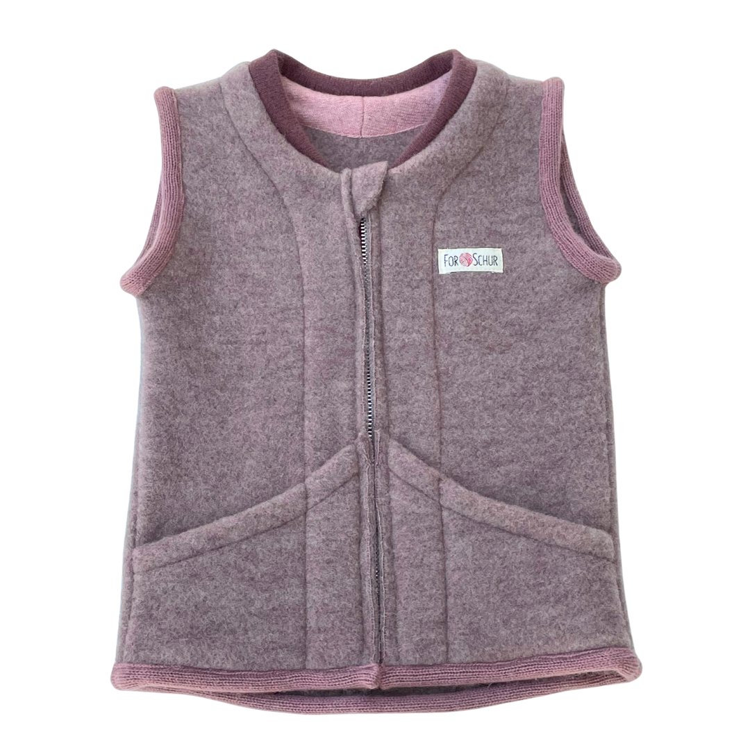 Wollfleece Weste Rosa Gr. 74/80