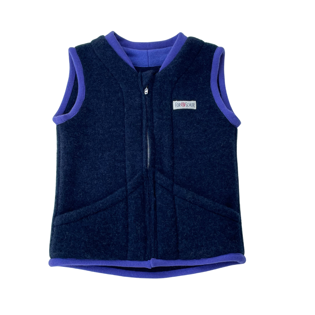 Wollfleece Weste Blau Gr. 86/92