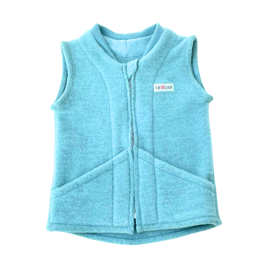 Wollfleece Weste Blau Gr. 86/92
