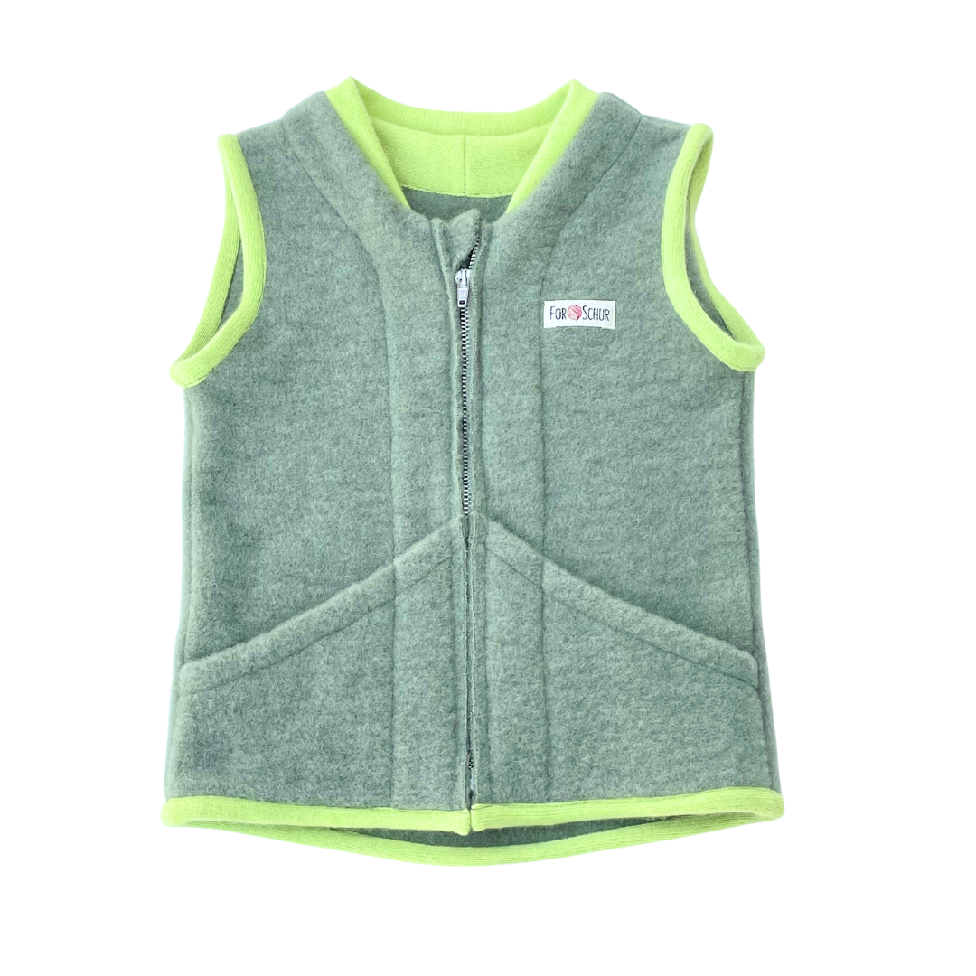 Wollfleece Weste Grün Gr. 86/92