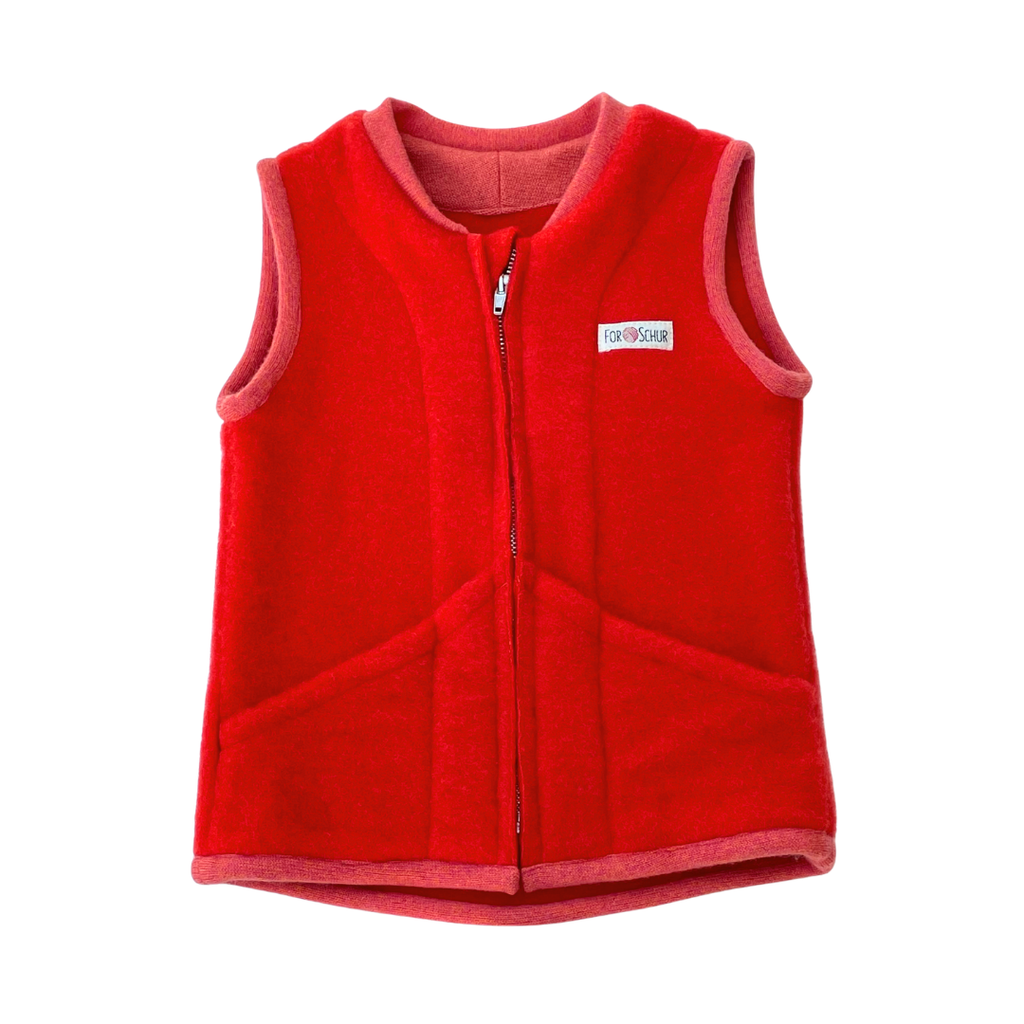 Wollfleece Weste Orange Gr. 86/92