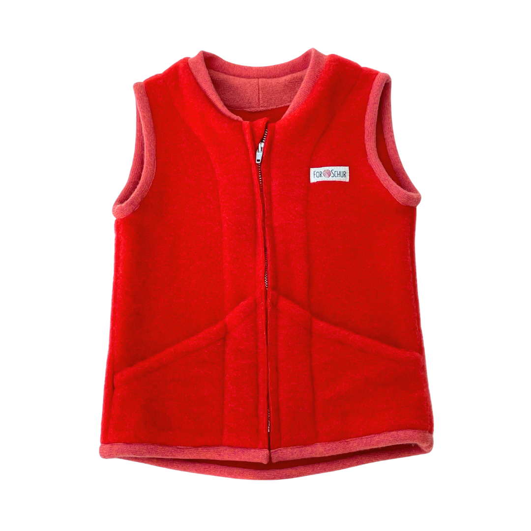 Wollfleece Weste Orange Gr. 86/92