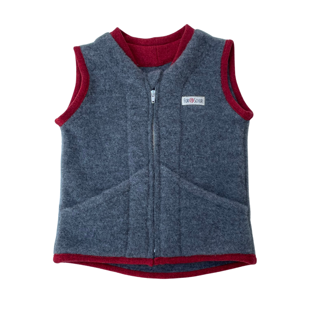 Wollfleece Weste Grau Gr. 86/92