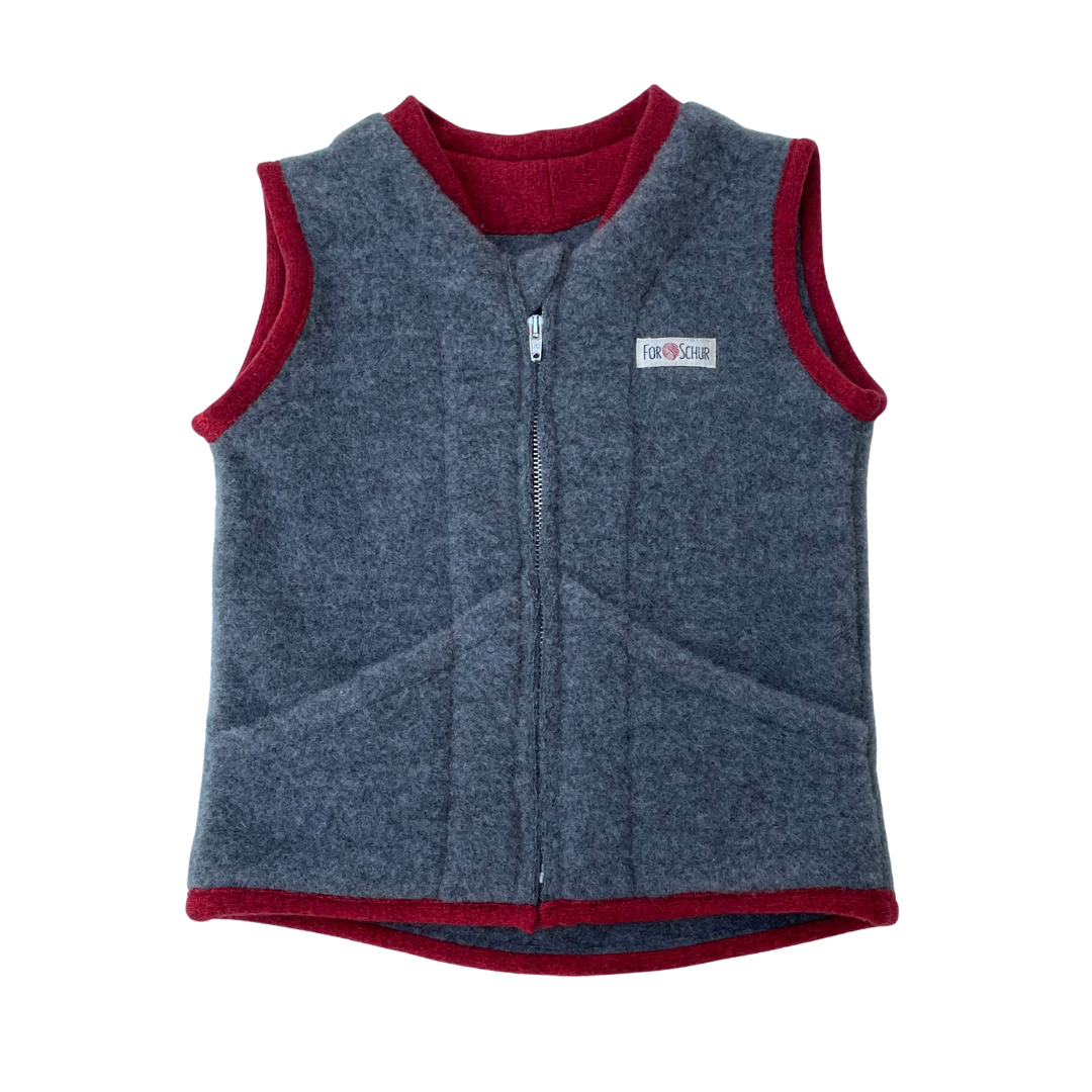 Wollfleece Weste Grau Gr. 86/92