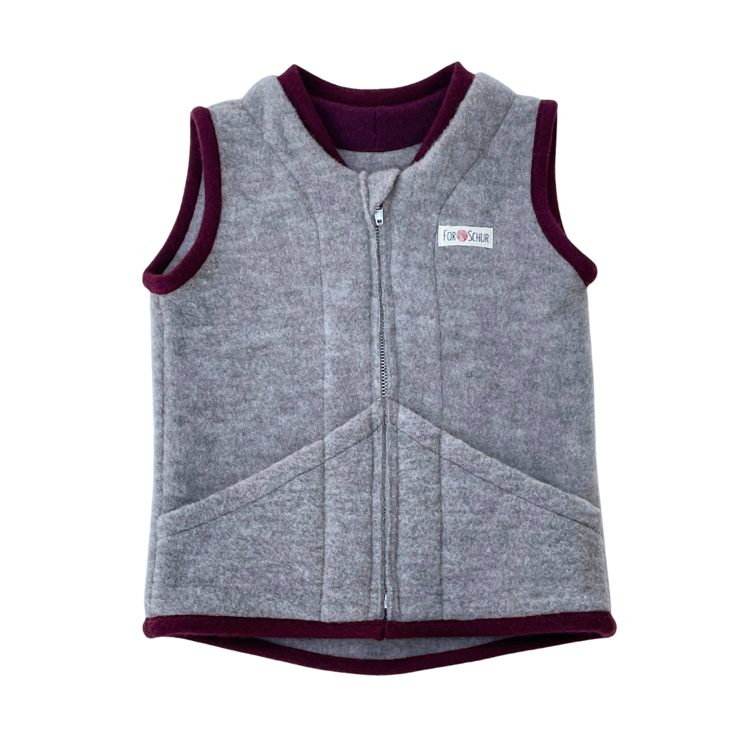 Wollfleece Weste Braun Gr. 86/92