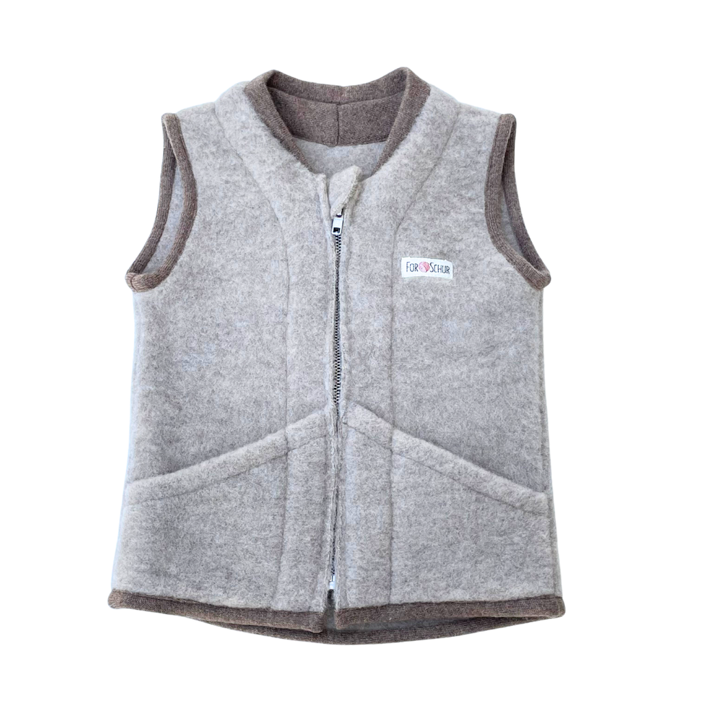 Wollfleece Weste Braun Gr. 86/92