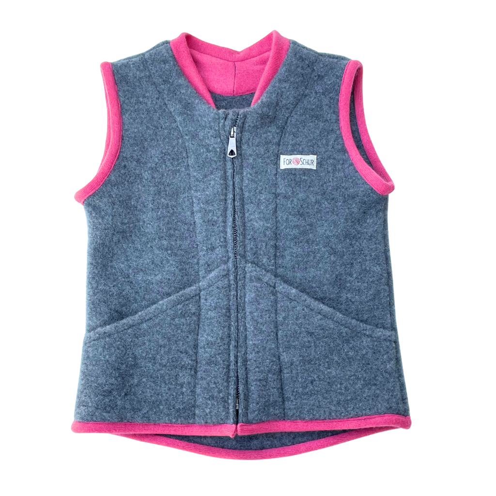 Wollfleece Weste Grau Gr. 98/104