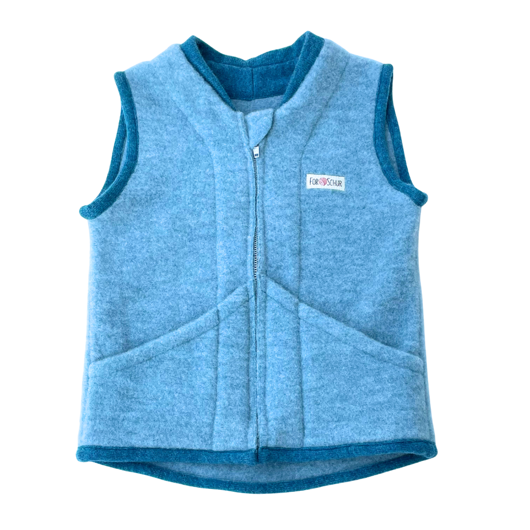 Wollfleece Weste Blau Gr. 98/104
