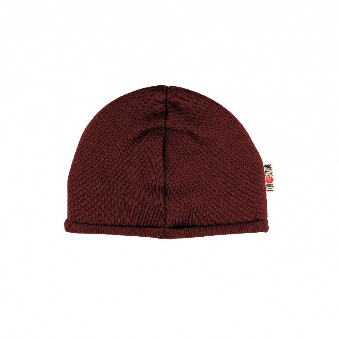 Upcycling Kaschmir Beanie dunkle Brombeere - ForSchur