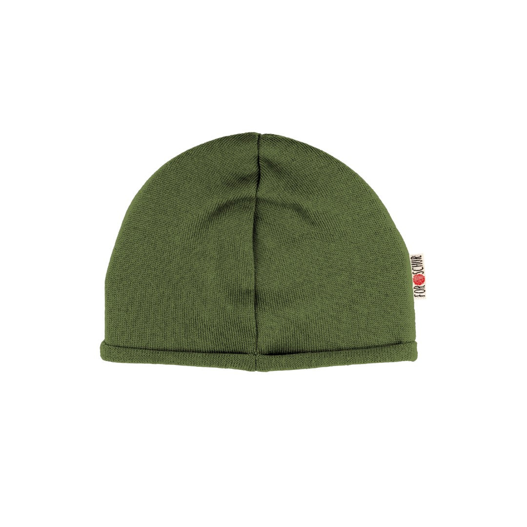 Upcycling Kaschmirbeanie Olive dunkel - ForSchur
