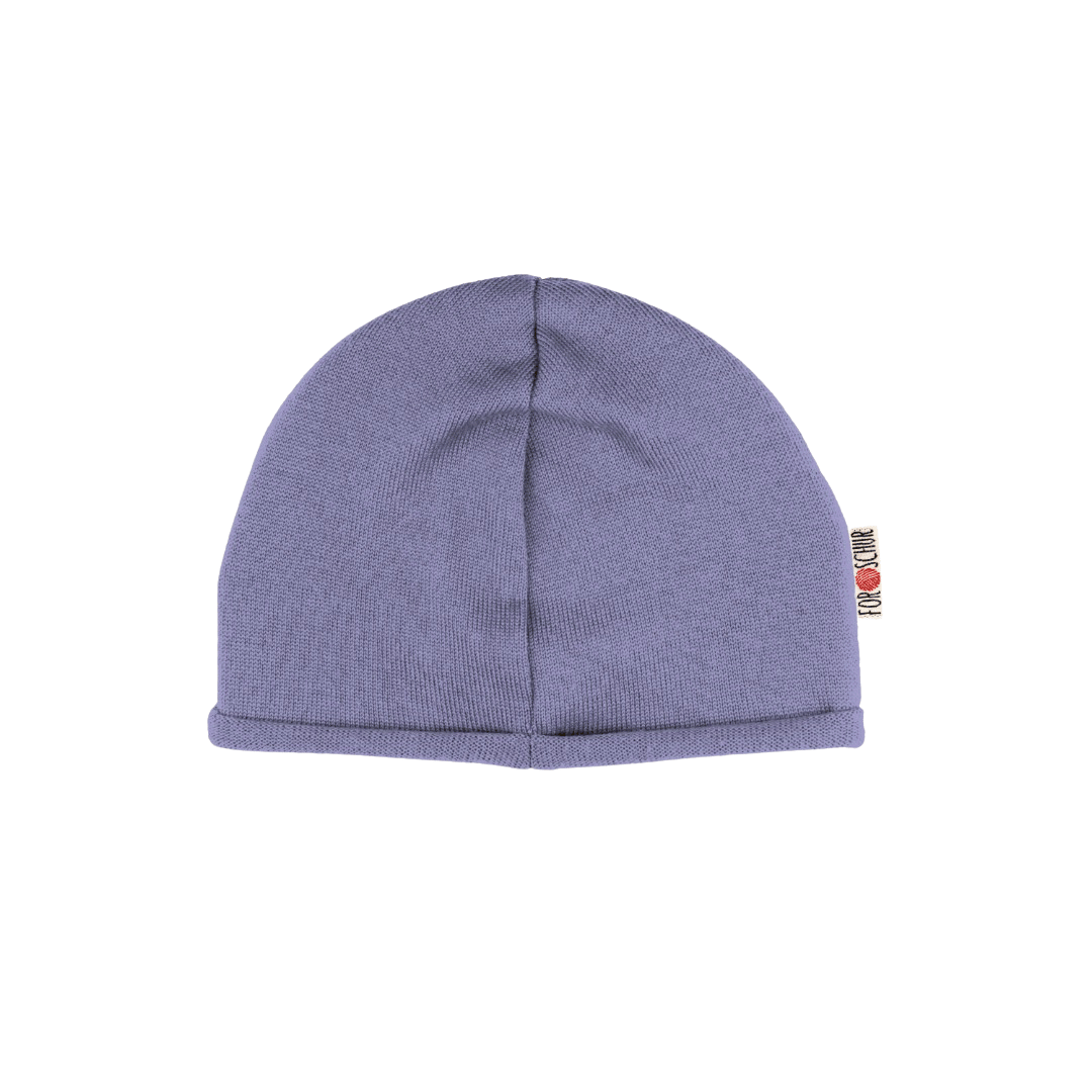 Upcycling Kaschmir Beanie Lila meliert