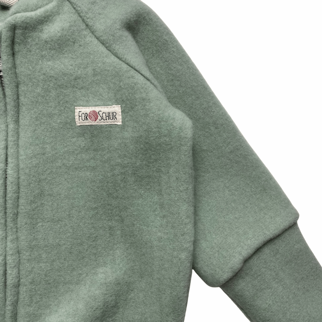 Kuschelfleece Collegejacke Seegras