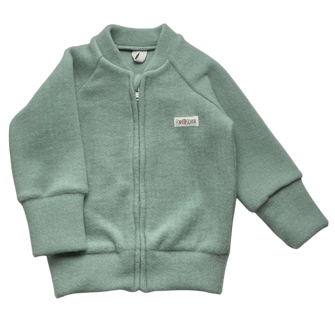 Kuschelfleece Collegejacke Seegras