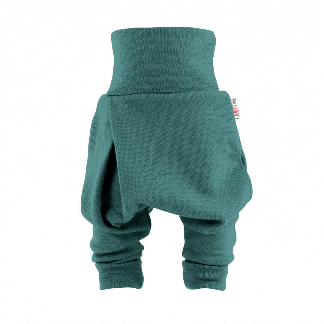 Upcycling Kaschmir Baby Mitwachshose Dunkler Gletscher Meliert
