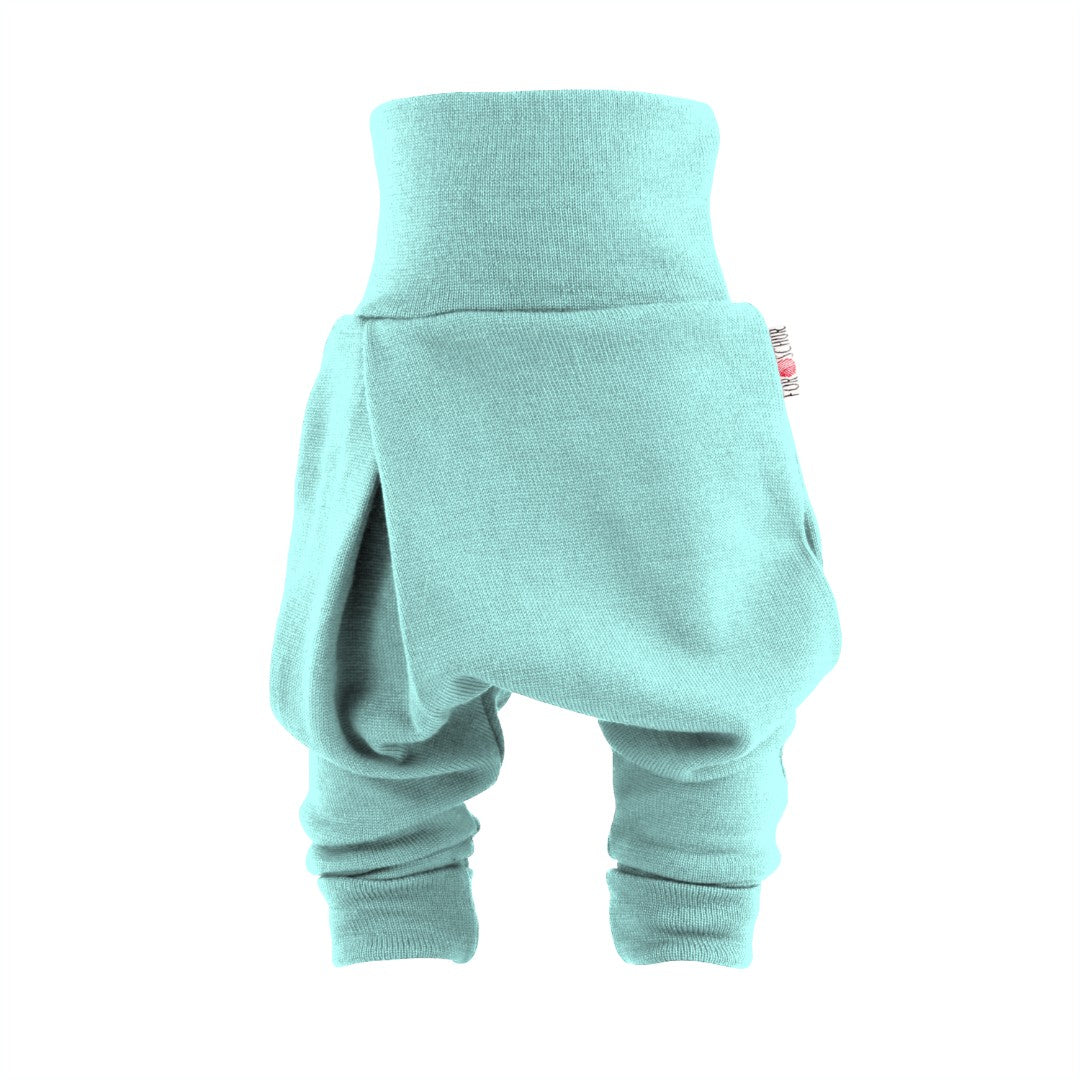 Upcycling Kaschmir Baby Mitwachshose heller Gletscher