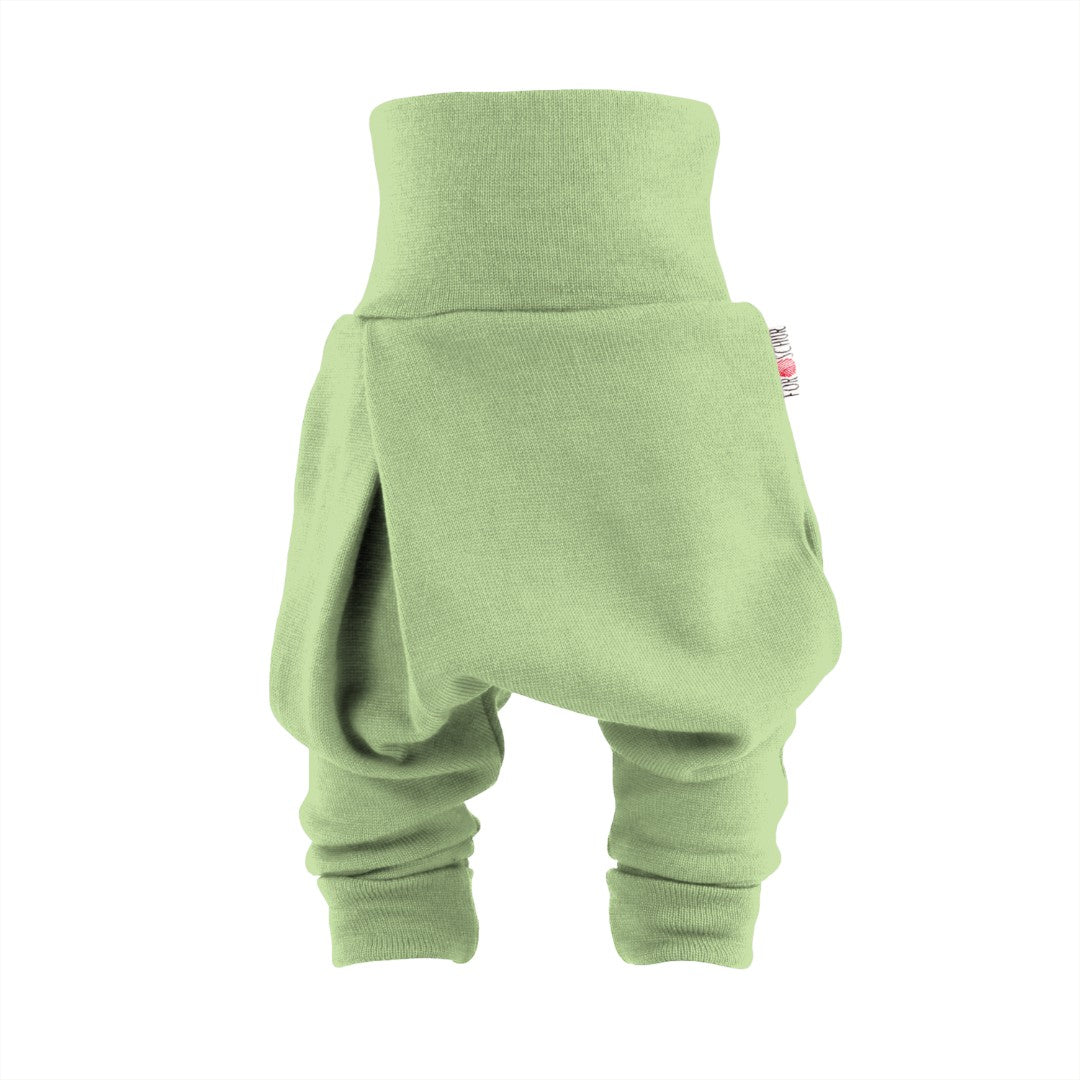Upcycling Merino Mitwachshose dicke Qualität Grün meliert