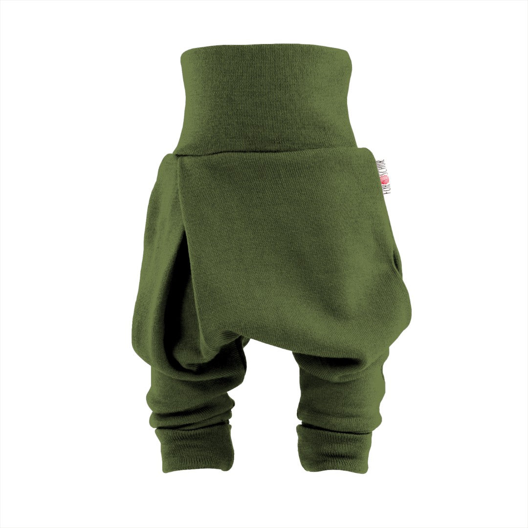 Kaschmir Baby Mitwachshose dunkle Olive