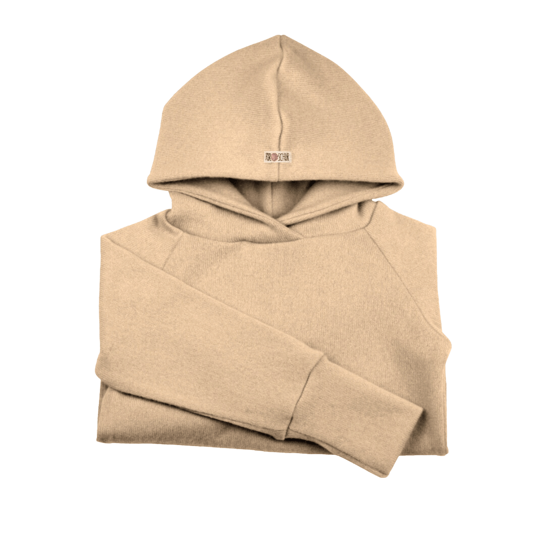 Upcycling Kaschmir Hoodie Braun meliert